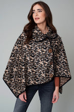Load image into Gallery viewer, Leopard Button Deco Poncho
