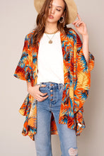Load image into Gallery viewer, Tropical Leaf Print Kimono