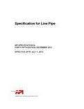 API SPEC 5L  Specification for Line Pipe, Forty-fifth Edition, Includes Errata (2015)