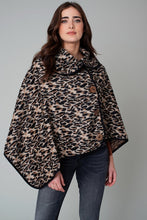 Load image into Gallery viewer, Leopard Button Deco Poncho
