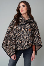 Load image into Gallery viewer, Leopard Button Deco Poncho
